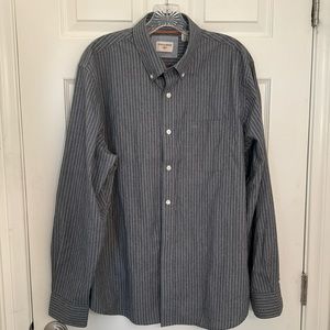 Dockers Size Large Gray Striped Shirt